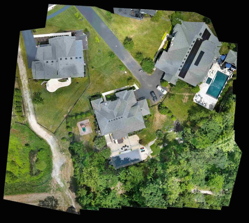 3d twin model of a collection of houses in a Virginia neighborhood